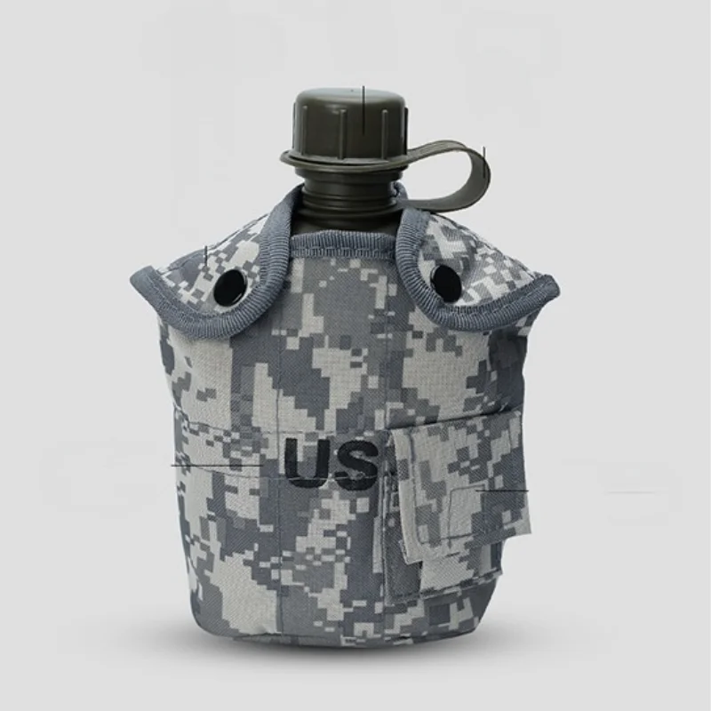 Outdoor Mountaineering Water Cooking Cup Camouflage Belt Lunch Box Individual Camping Sports Military Bottle Flat Tableware Gift