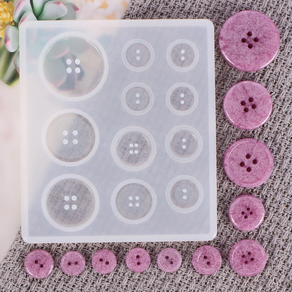 Sewing Button Style Silicone Casting Molds For DIY Resin Buttons Sewing Uv Epoxy Art Craft Handmade Jewelry Making