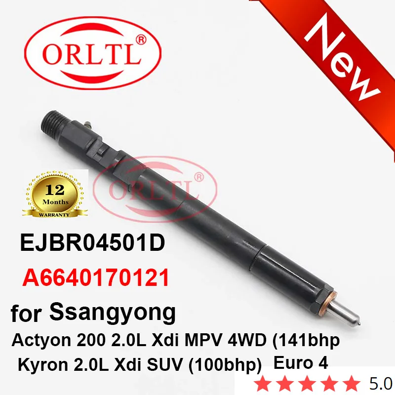 

ORLTL A6640170121 Common Rail Fuel Injector Diesel Injector EJBR04501D R04501D 6640170121 a6640170121For Delphi Ssangyong Actyon