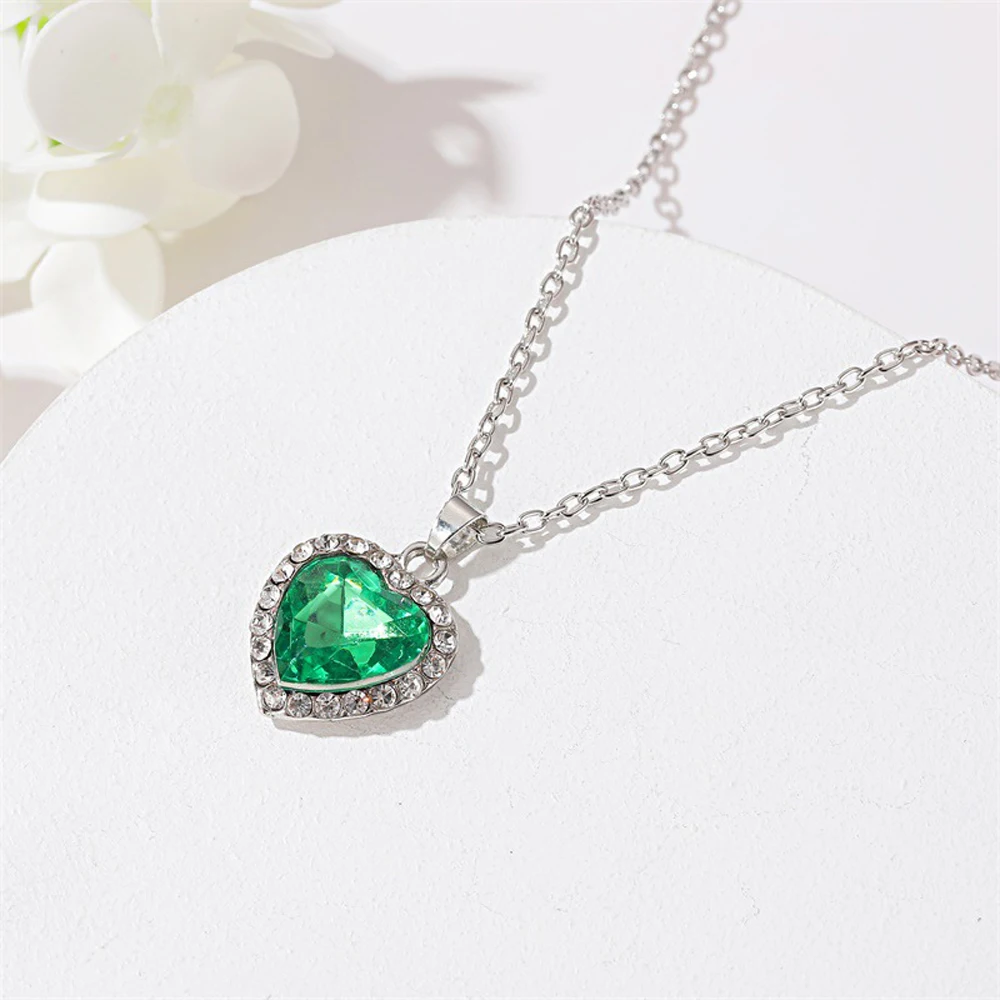 SUMENG 2024 New Titanic Heart Of Ocean Blue  Love Forever Pendant Necklace For Women Men Jewelry Gift