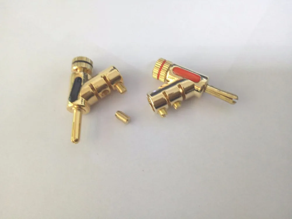 

10pcs High quality Gold Locking Speaker Cable 4mm Banana Plug New