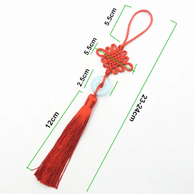 5Pcs Retro Chinese Knot Imitation Jade Tassels Fringe DIY Craft Knit Trim Jewelry Sachet Curtain Car Hang Gift Decor Accessories