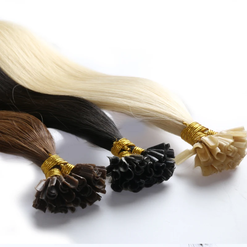 Straight Machine Made Remy Hair Extensions 1g/pcs 50pcs/ Set Straight Keratin Nail / U Tip Human Hair