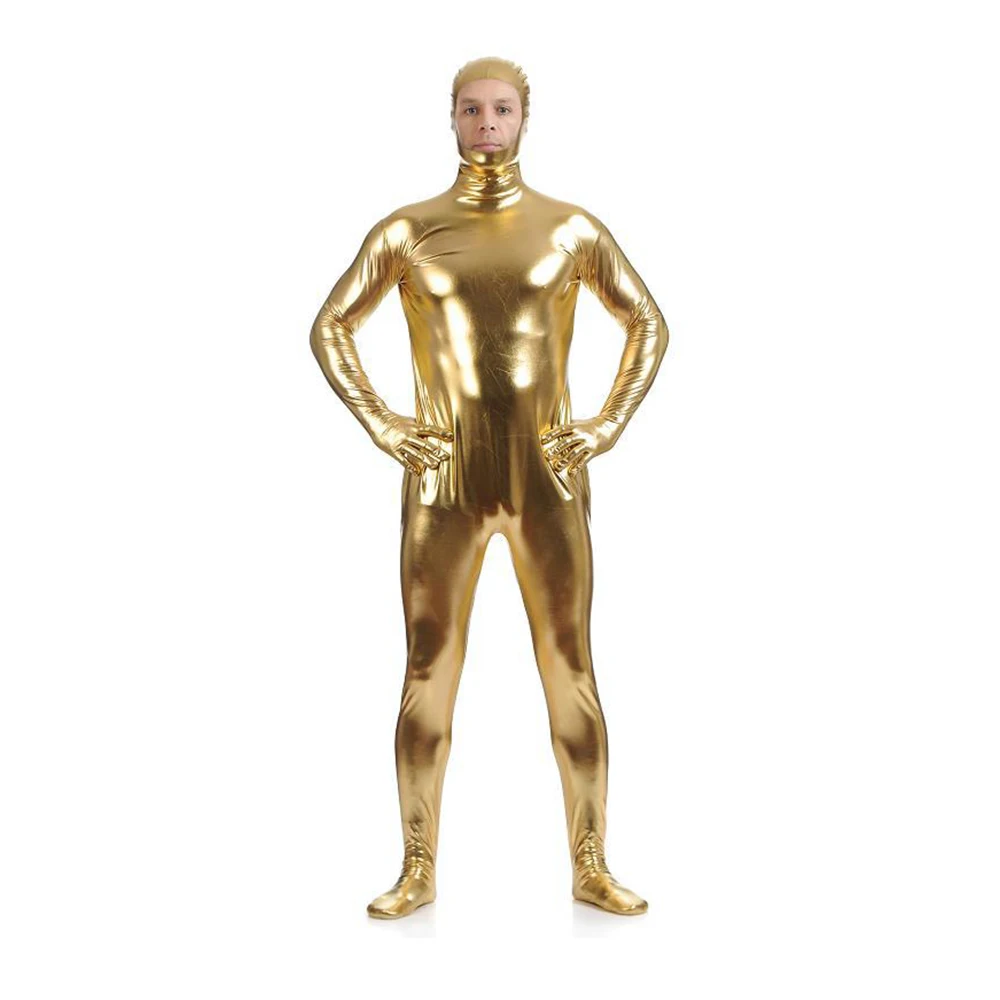 Free shipping  Shinny lycra Zentai BodySkin Suit Catsuit customs crotch zipper party costums tailor made for plus size