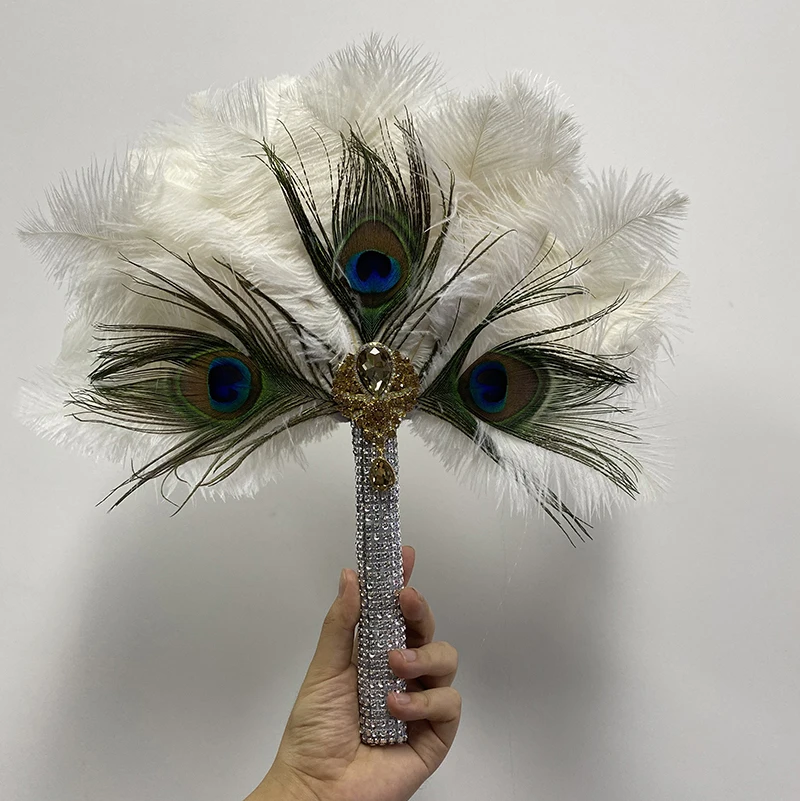 African Feather Big Fan for Ladies, Wedding Feather, Two Side Feathers, Nigerian Feather, New Design