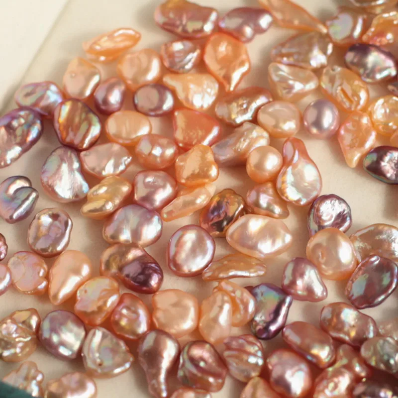 10 pcs/lot best quality genuine pearl natural peach purple color jewelry making gem beads no hole can drill