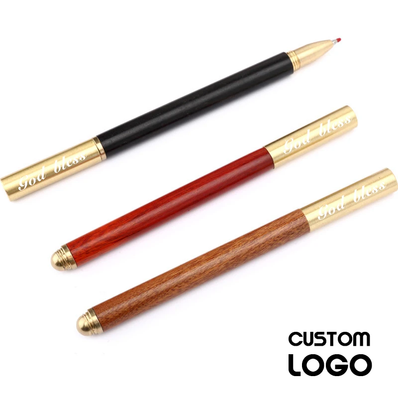

Ebony Brass Sign Pen Copper Cap Retro Brass Pen Metal Ballpoint Pen Custom LOGO Office School Student Stationery Wholesale