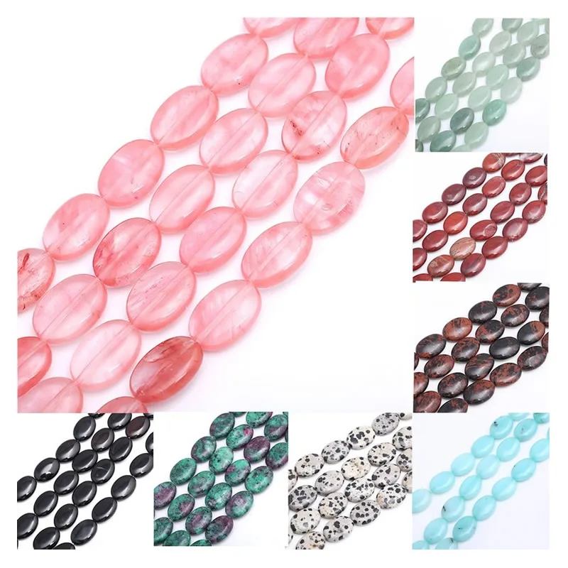 

13*18mm Natural Stone Colorful Agate Dongling Turquoise Oval Piece Loose Beads for Jewelry Making DIY Hot Bracelet Necklace 15"