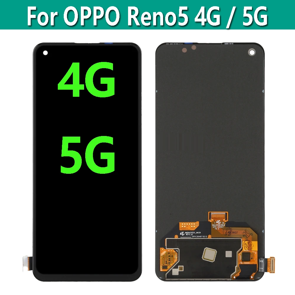 

Amoled For OPPO Reno5 Reno 5 4G 5G CPH2145 CPH2159 LCD Display Touch Screen Digitizer Assembly