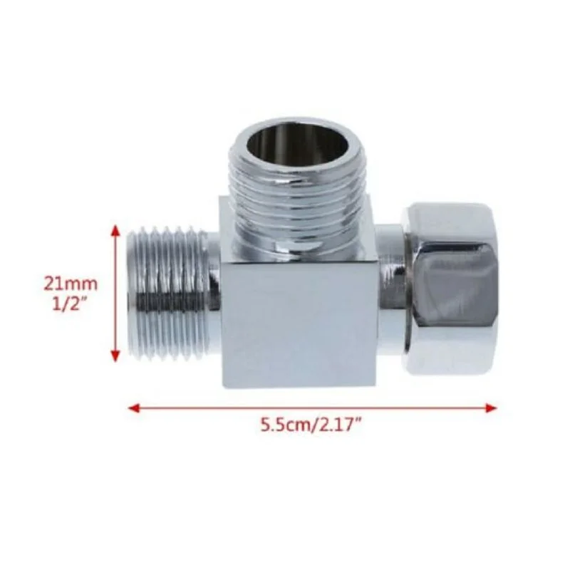 1 Máy Tính Bằng Đồng Mạ Crom 3 Cách Diverter Vòi Lắp Tee T Hình Adapter Tắm Van 1/2''