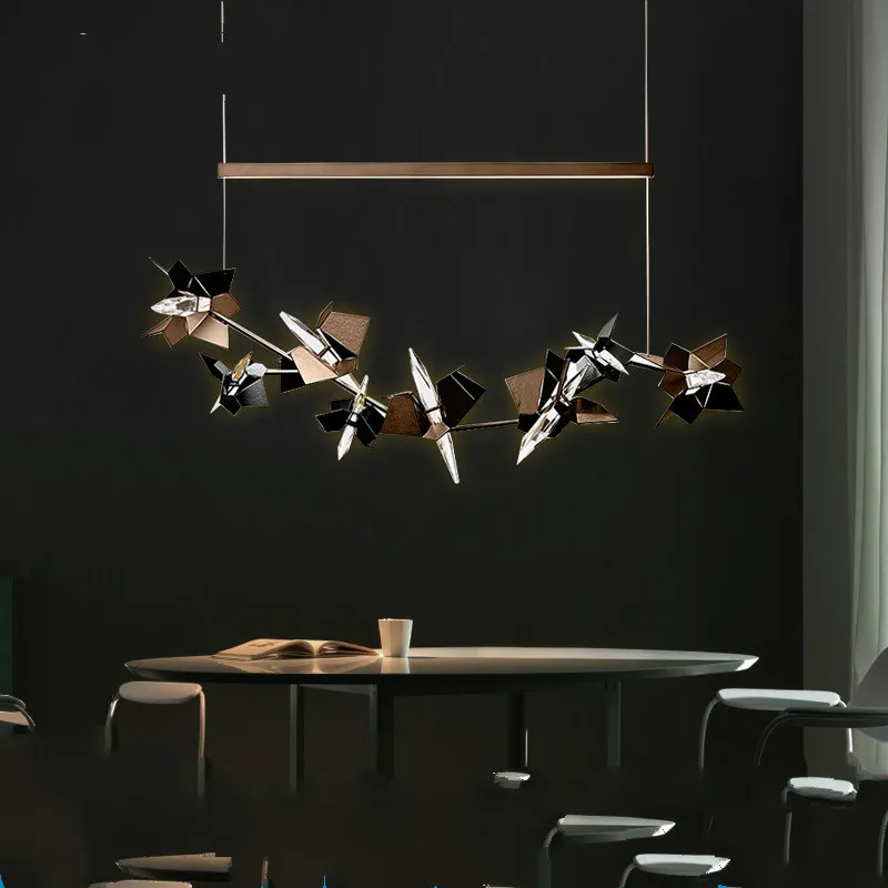 

Post-modern light luxury bar decoration chandelier Nordic minimalist home living room dining room crystal LED chandelier