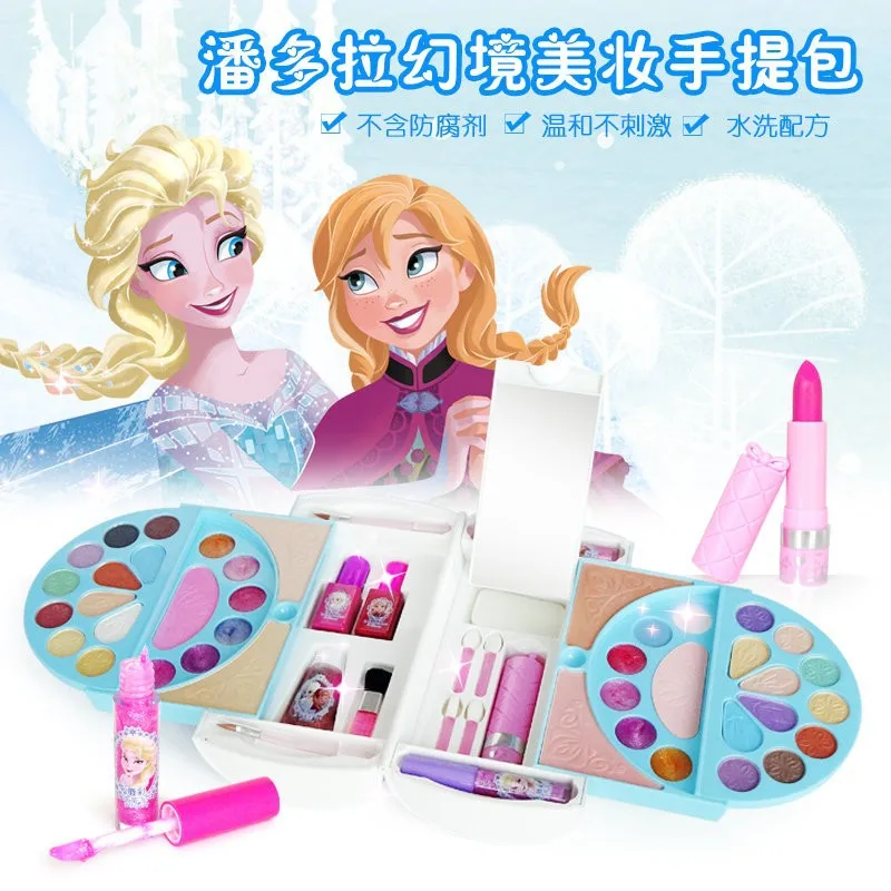 Disney girls Princess frozen elsa anna real valigia trucco set con scatola originale Cartoon Beauty Fashion Pretend Toys