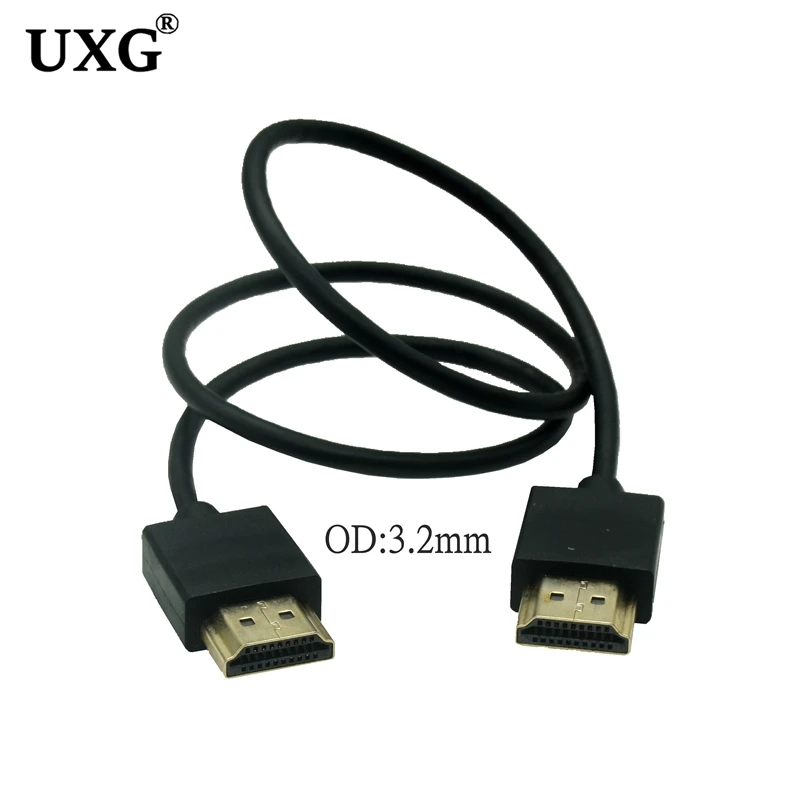 OD 3.2mm Super miękki, kompatybilny z HDMI 2.0V męski do HDTV, cienki kabel 4K * 2K HD lekki przenośny 0.3M 0.5M 1M 1.5M 2M 3M