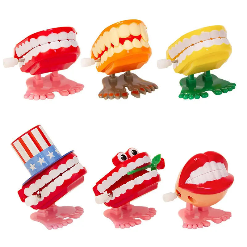 Crazy Bouncing Teeth Clockwork Teeth Toys Funny Prank Party Props Cute Children Toys Home House Stress Relief