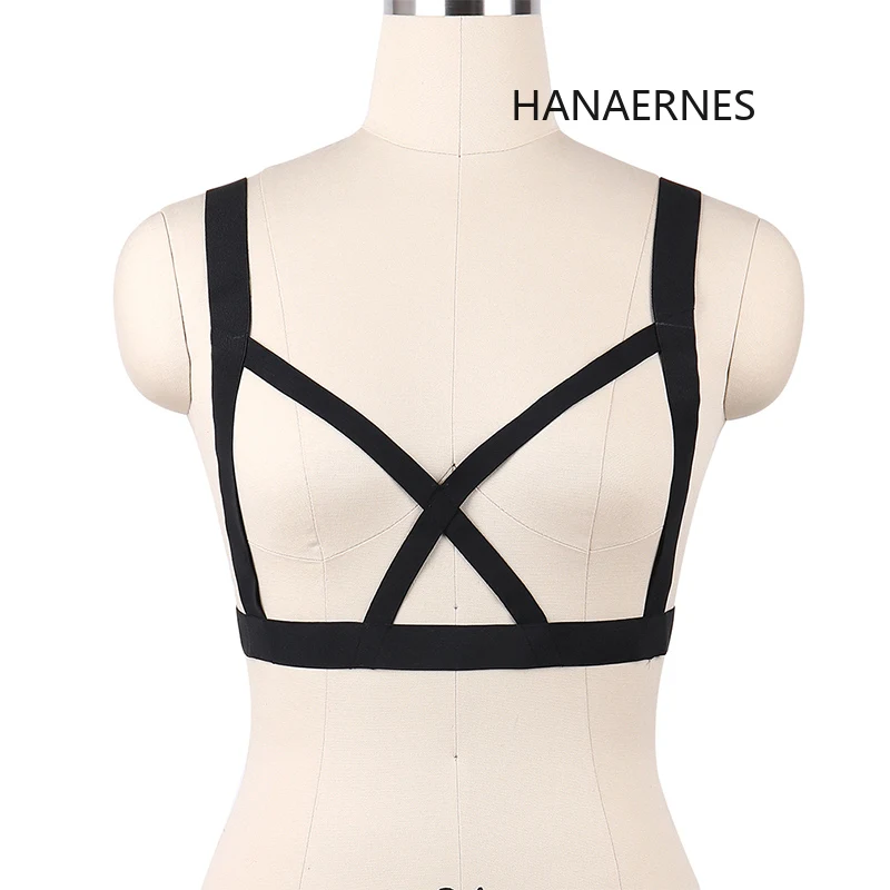 HANAERNES Fashion Gothic Clothes Elasticity Body Women Langerie Bondage Pants Punk Garter Belt Hanging Harness Bodycon Jumpsuit