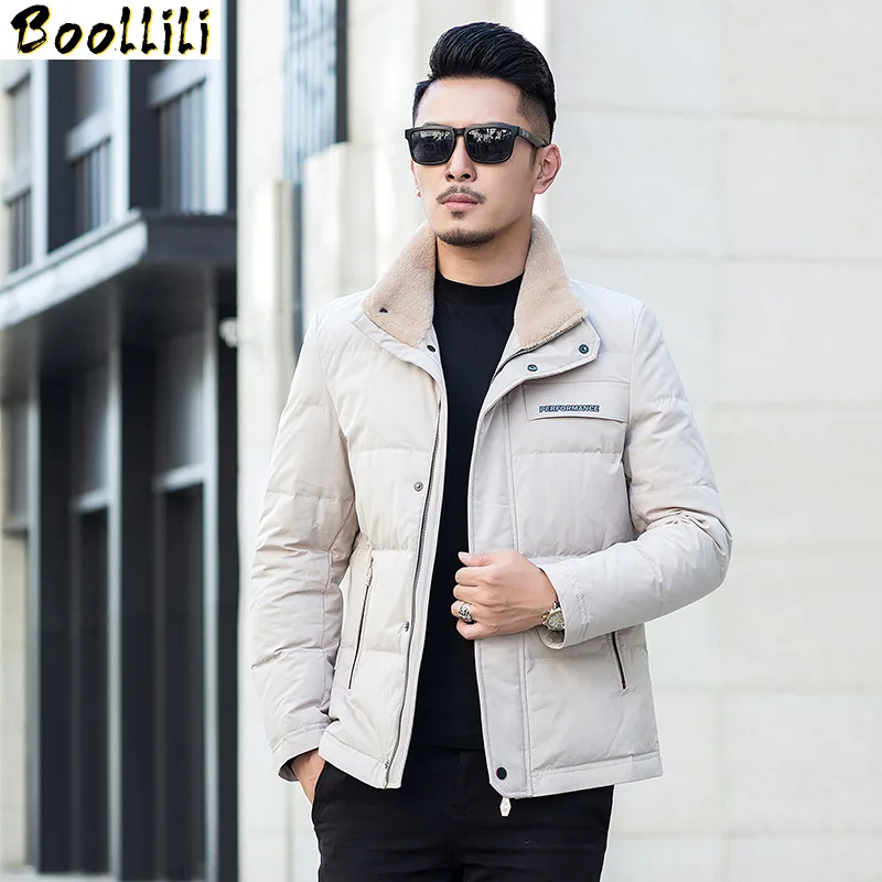 Boollili pato branco para baixo jaqueta masculina 2023 novo coreano casaco de inverno dos homens jaqueta de puffer para baixo casaco quente parka abrigo