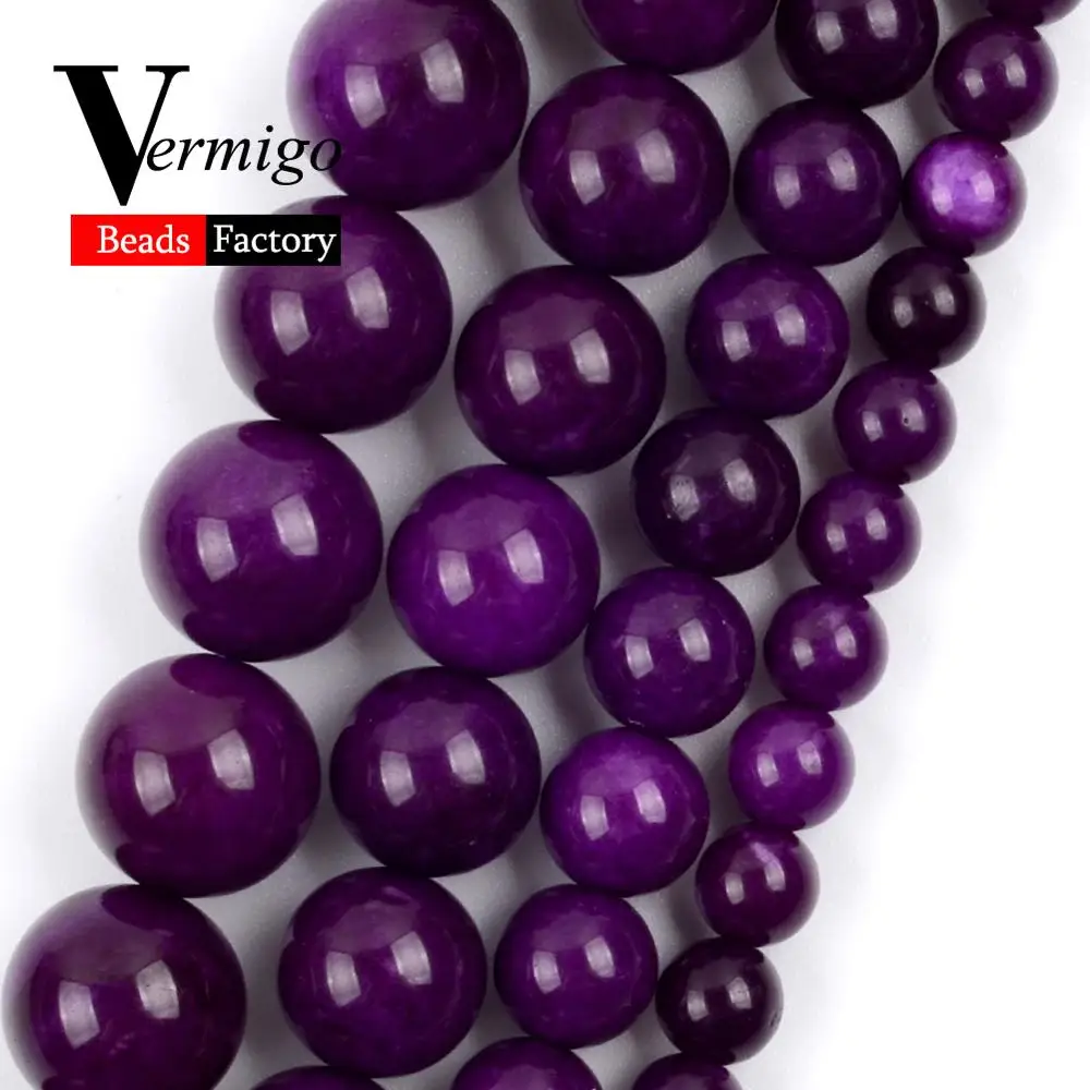 6/8/10/12mm Natural Purple Sugilite Stone Round Beads for Jewelry Making Spacer Loose Beads Diy Bracelets Accessories 15