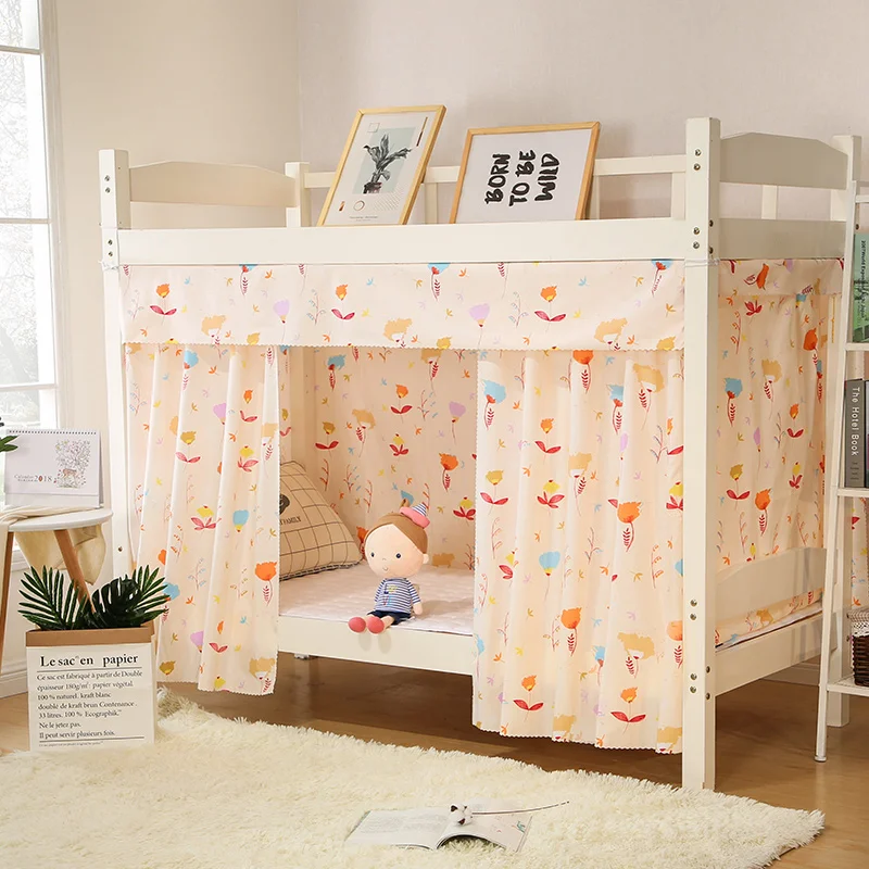 Student Dormitory Bed Curtain Fresh Plaid Cover Light Curtain Top Spread Female Mosquito Net Bedroom Curtain Mosquito Bed Net