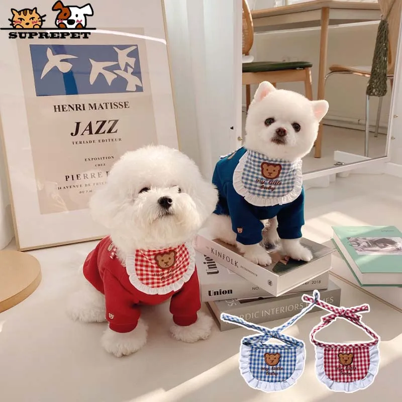 SUPREPET Cute Dog Accessories for Small Dog Birthday Cat Collar Catoon Puppy Bibs Pet Products for Dog Supplies Bichon Chihuahua