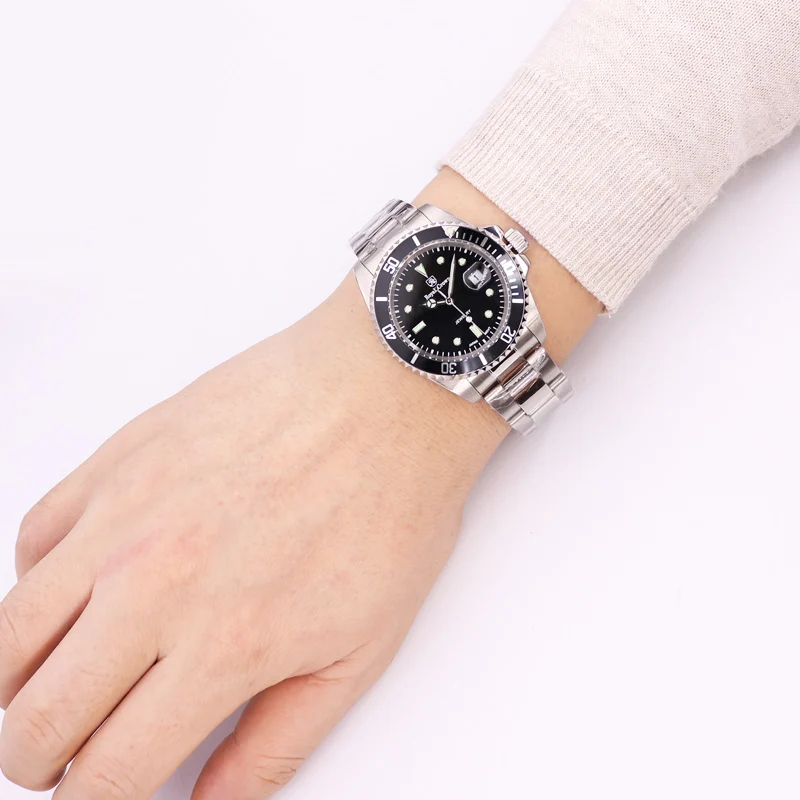 Reloj con fecha automática para hombre y mujer, reloj de cuarzo japonés clásico de acero inoxidable para amantes, regalo de moda para pareja, caja de corona real