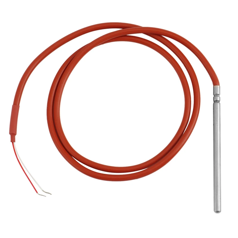 2 Wire PT1000 Temperature Sensor Thermistor Silicone Gel Coated 1Meters Probe 6mm*100mm -50-200 centigrade RTDs