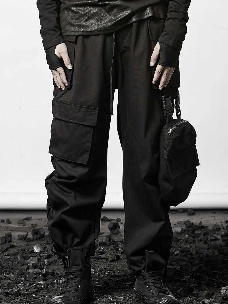 

Dark functional harem pants big pocket tooling hip-hop nightclub personality design high hip-hop casual pants