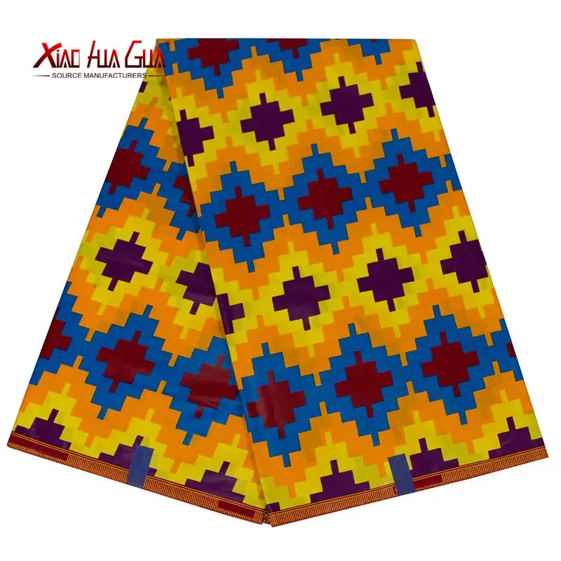 

Pagne African New Arrival Colorful Jacquard High Quality Cotton Ankara Veritable Guaranteed Real Wax For Party Dress 6 Yards