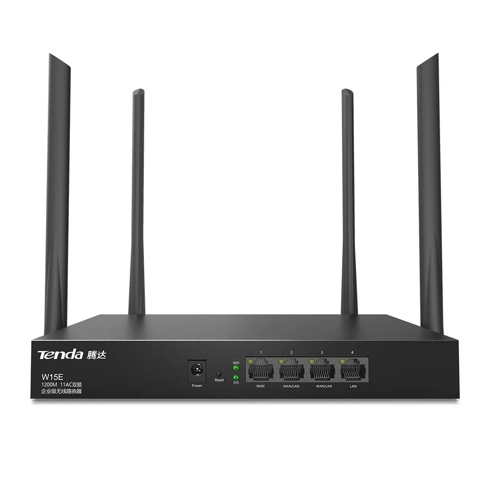 Wifi Router Tenda 5G เต็นท์ Wi-Fi Router ใหม่ W15E Enterprise Wireless WiFi Router 2.4G/5GHz Wi-Fi repeater Qualcomm สูงชิปเซ็ต