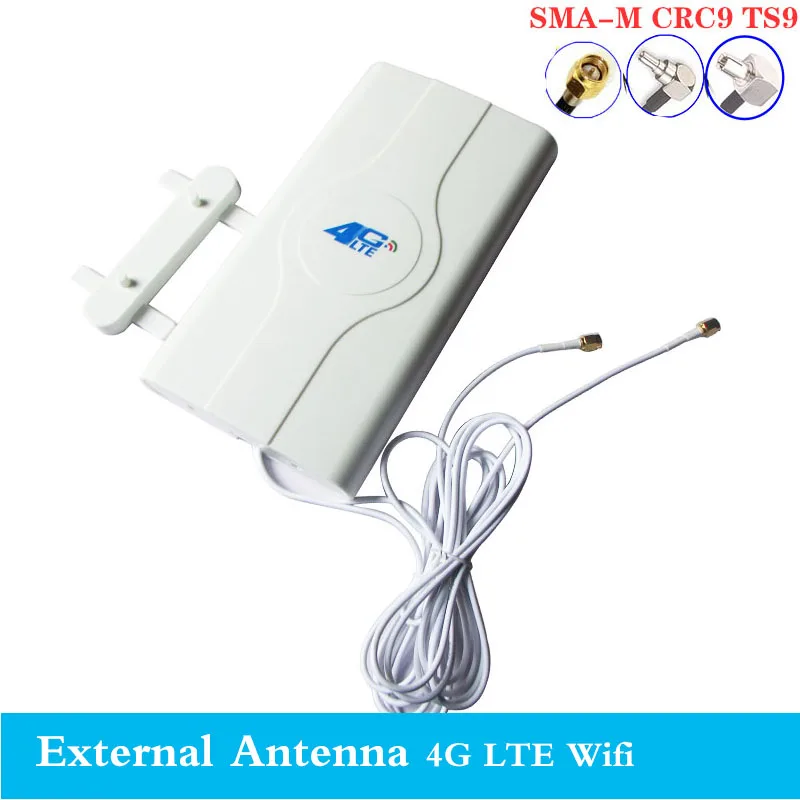 

2020 3G 4G LTE Antenna 4G MIMO antenna TS9 External Panel Antenna CRC9 SMA Connector 3M 700-2600MHz for 3G 4G Huawe router mode