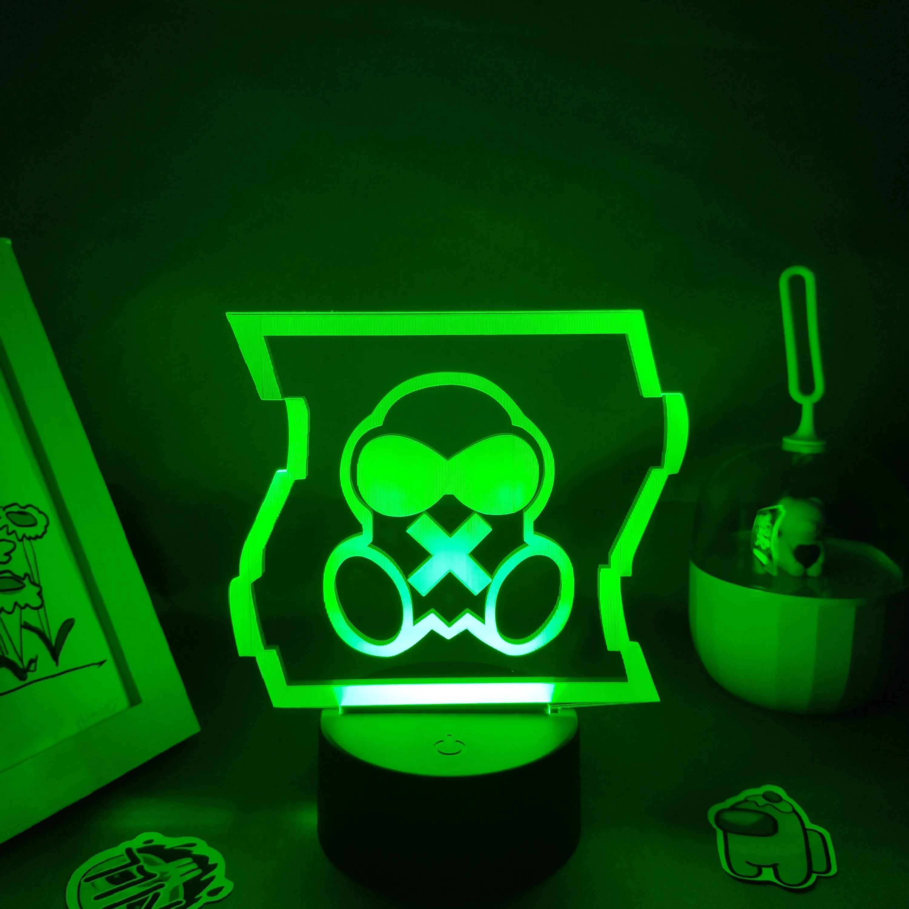 Gra sześciokolorowa tęcza maska gazowa COD lampy 3D Led Neon RGB lampka nocna urodziny fajny prezent dla przyjaciela sypialnia stół kolorowa dekoracja