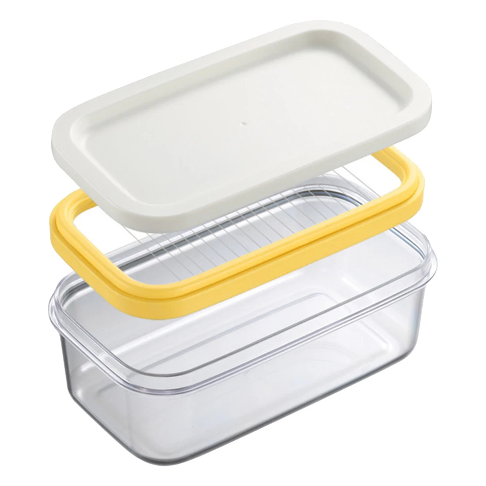 

1pc Butter Box Butter Box Cheese Cutting Crisper Sealed Rectangular Storage Box Baking Tools