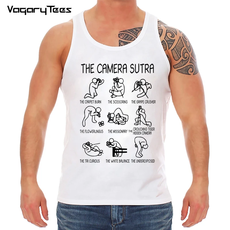 VagaryTees Creative Art Design Photographic Camera Tank-top Funny Novelty Customied Men Hipster Geek Style Tops