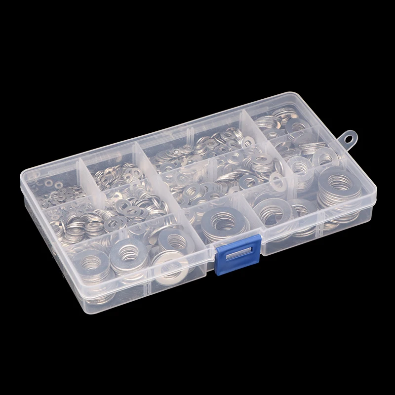 1010Pcs M2 M3 M4 M5 M6 M8 M10 M12 Washer Set Rvs Wasmachine Platte Ringen Ring Plain Washer pakkingen Assortiment Kit