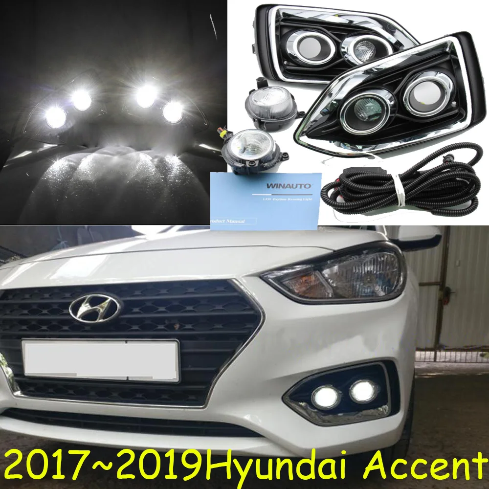 

car bumper headlight for Hyundai Accent fog light Solaris 2017~2019y halogen bulb 4300K Wire Headlamp for Accent fog lamp