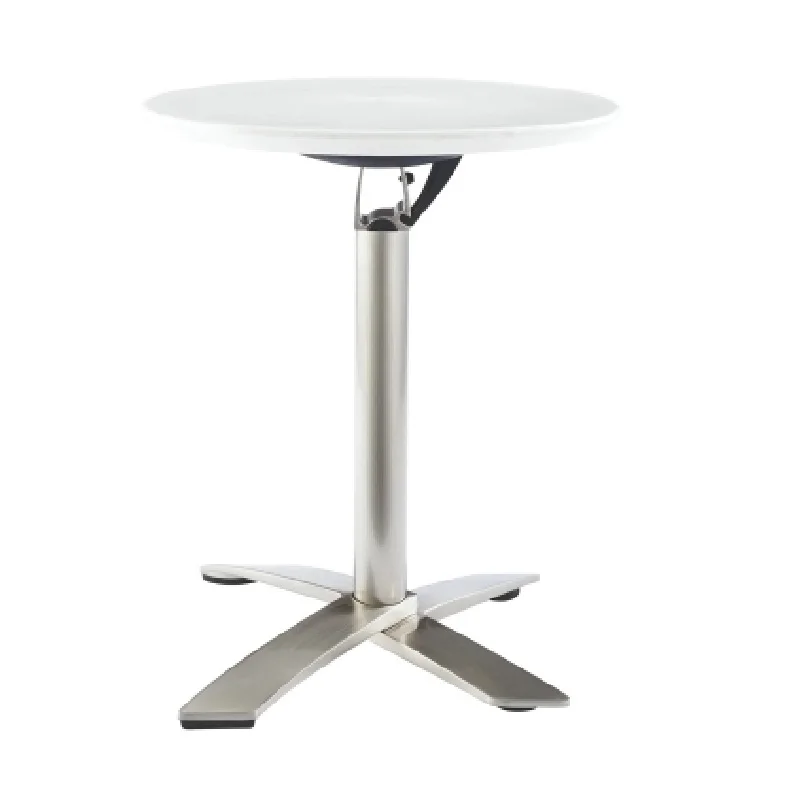 Foldable Aluminum Cocktail Bar Table, Modern Outdoor ABS Top Brushed High Bar Table