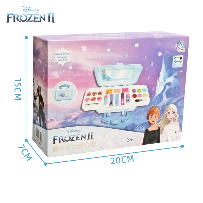 Nova disney novas meninas congeladas 2 princesa elsa cosméticos reais compõem caixa conjunto neve branca beleza brinquedos crianças presente de natal