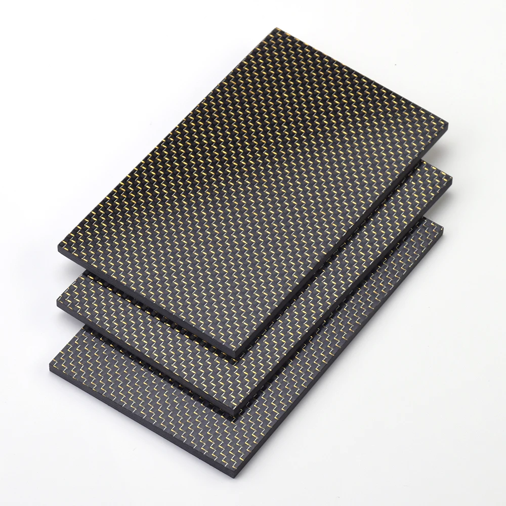 400x200mm High-Quality Plain Glossy Matte Carbon Plate Thickness 0.5-2.5mm Gold Silver Blue Red 3K Color Carbon Fiber Sheet