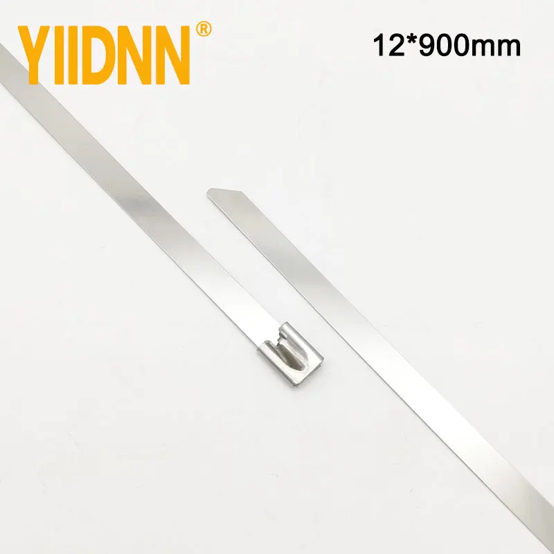 Cable Tie Multi-Purpose Locking Cable Metal Tie 12*900mm Lock Metal Zip-Exhaust Wrap Coated 100pcs