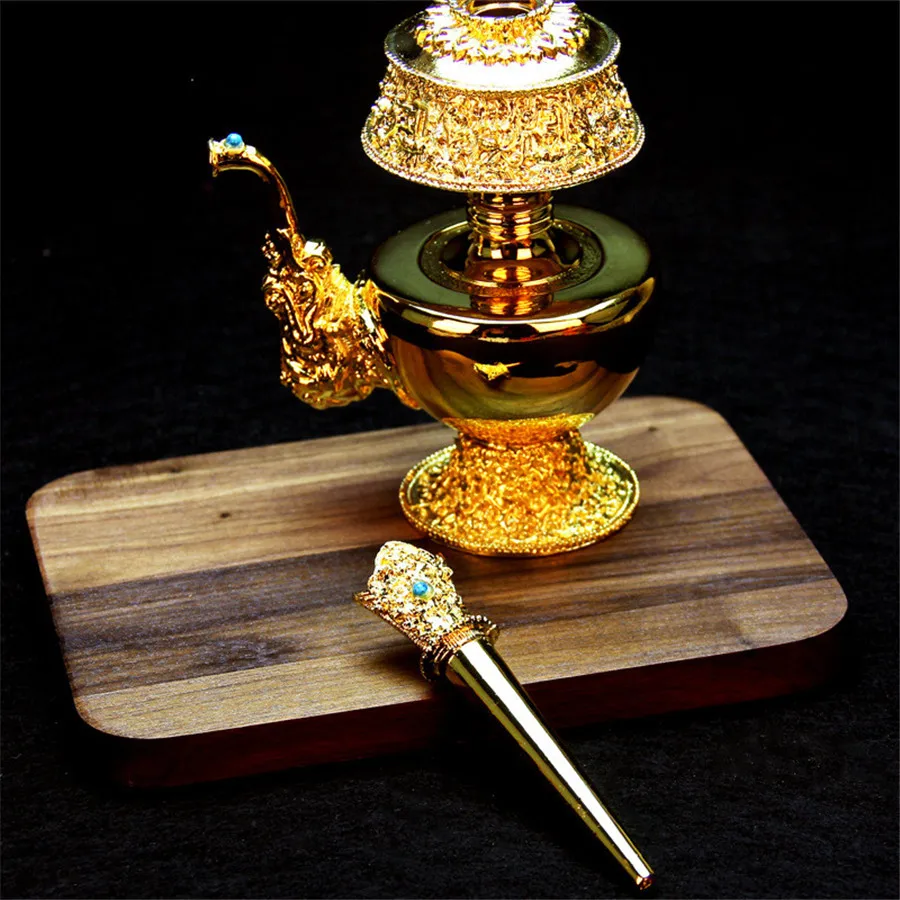 Buddhist Supplies Tibetan Gold Gilt Ben Pakistan Pot Handmade Water Bottle Water Supply Cup Trumpet