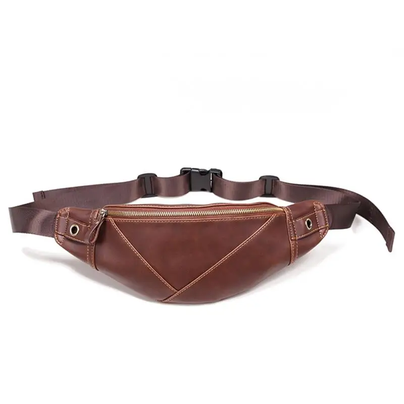 Leather Waist Bag men Waist Pack Waist Bag Pack Belt Bag Men Chain Waist Bag Chest Bags Sling Bags  For Phone Pouch Bolso