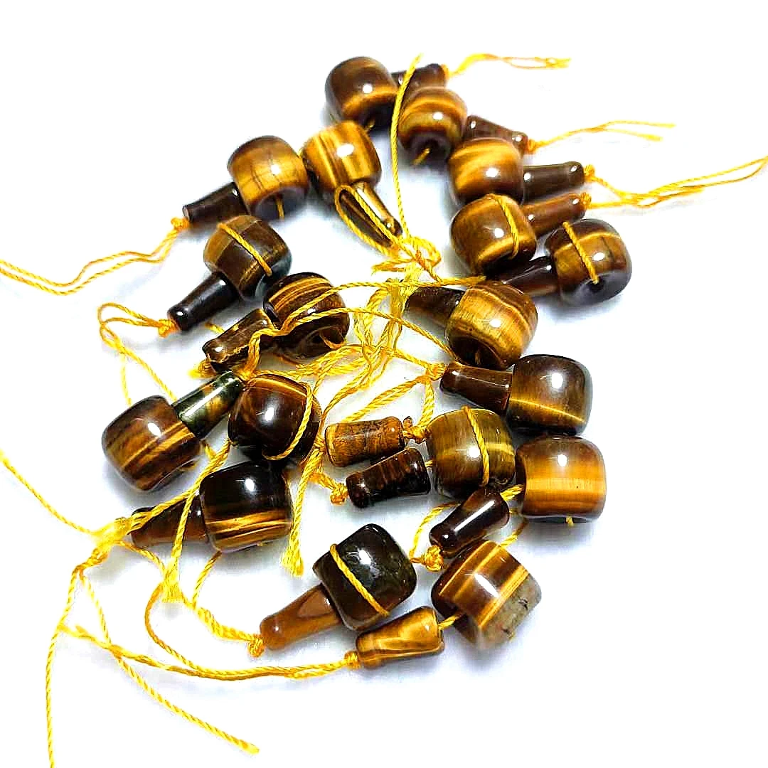 Natural Tiger Eye Stone Beads Tibetan Three-hole Buddha Head Buddhist Beads Rosary Jewelry Connection Accessories Free Shipping