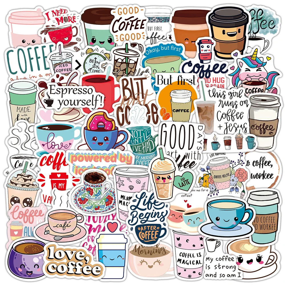 10/30/50PCS Vintage Rooftop Coffee Shop Stickers Laptop Guitar Luggage Fridge Waterproof Graffiti Sticker Decal Kid Classic Toys