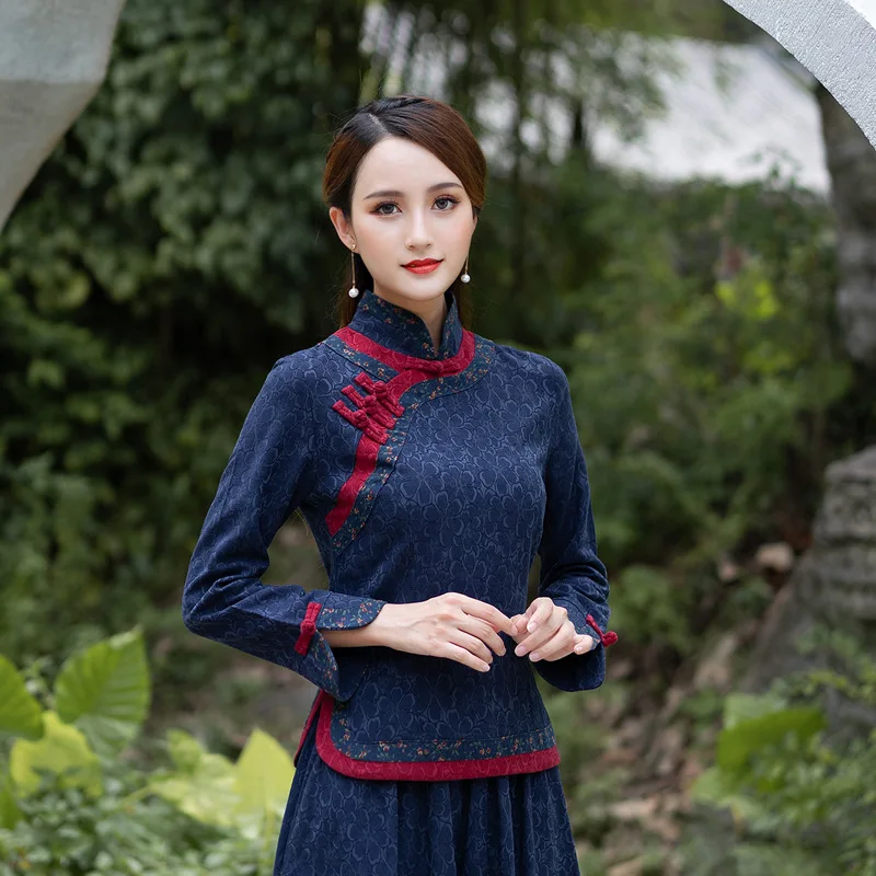 Linen Chinese Traditional Top Qipao Shirt for Woman Cheongsam Style Shirts Chinese Blouse for Ladies High Quality robe chinoise