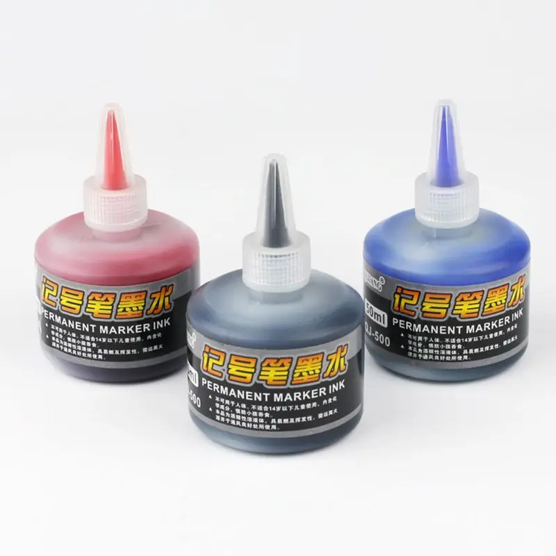 1 Bottle 50ml Refill Ink for Refilling Inks Marker Pen Black Red Blue 3 Colors 