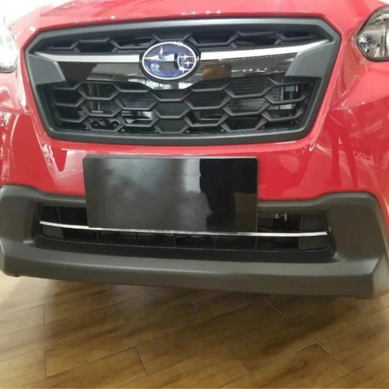 For Subaru XV Crosstrek 2018 2019 2020 Car Front Bumper Trim Guard Cover Trim Car Front Lower Bumper Splitter Chrome Trim