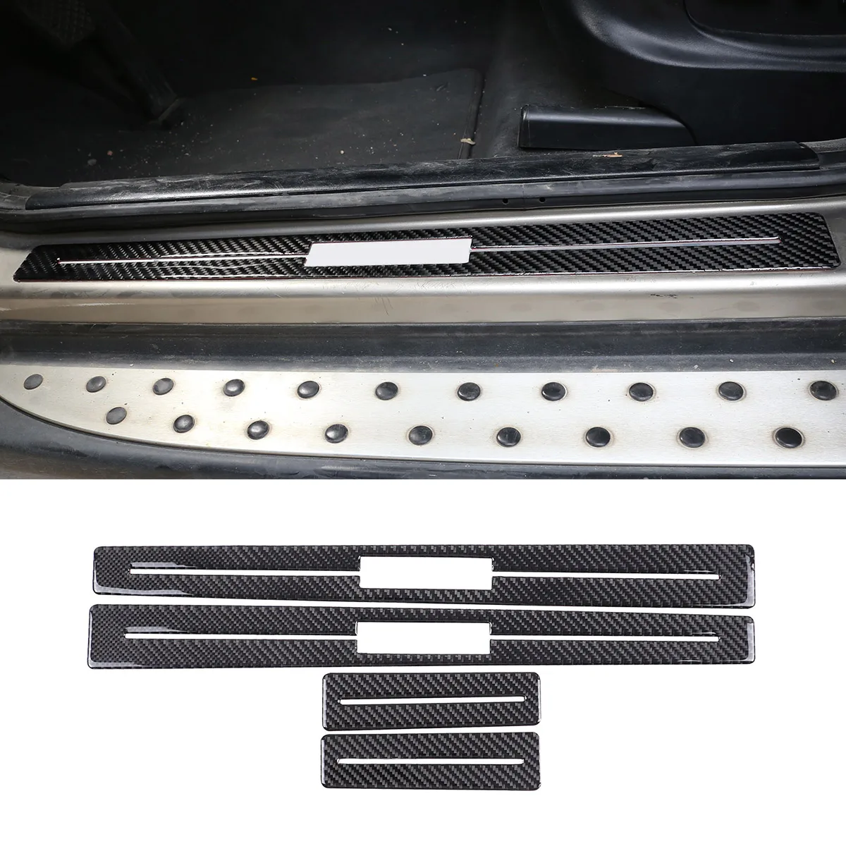 For BMW X3 E83 2006-2010 External threshold strip sticker Real carbon fiber (soft) 4-piece set of car accessories