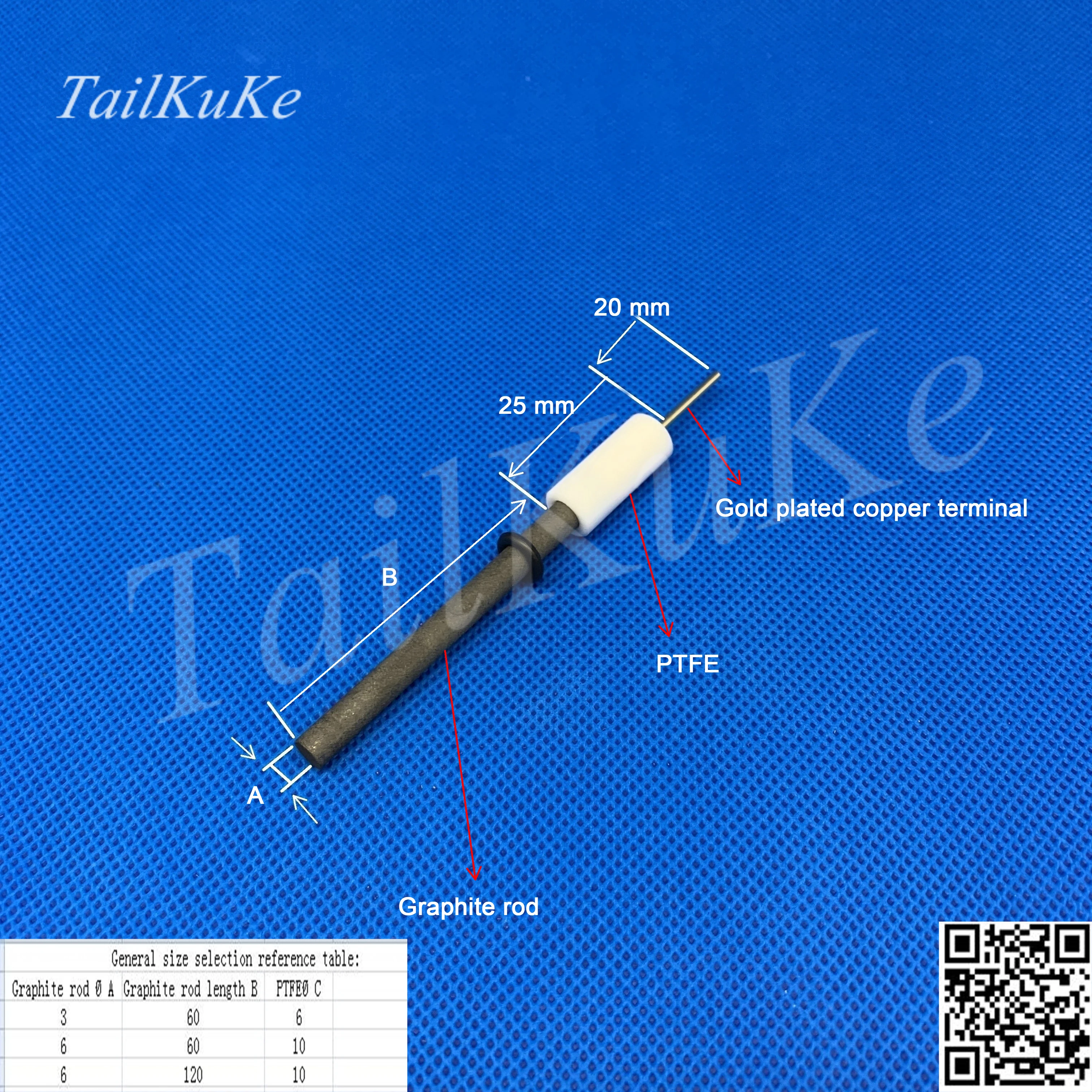 カーボン電極6ミリメートルグラファイト棒電極tetrafluorographite電極グラファイト作業電極