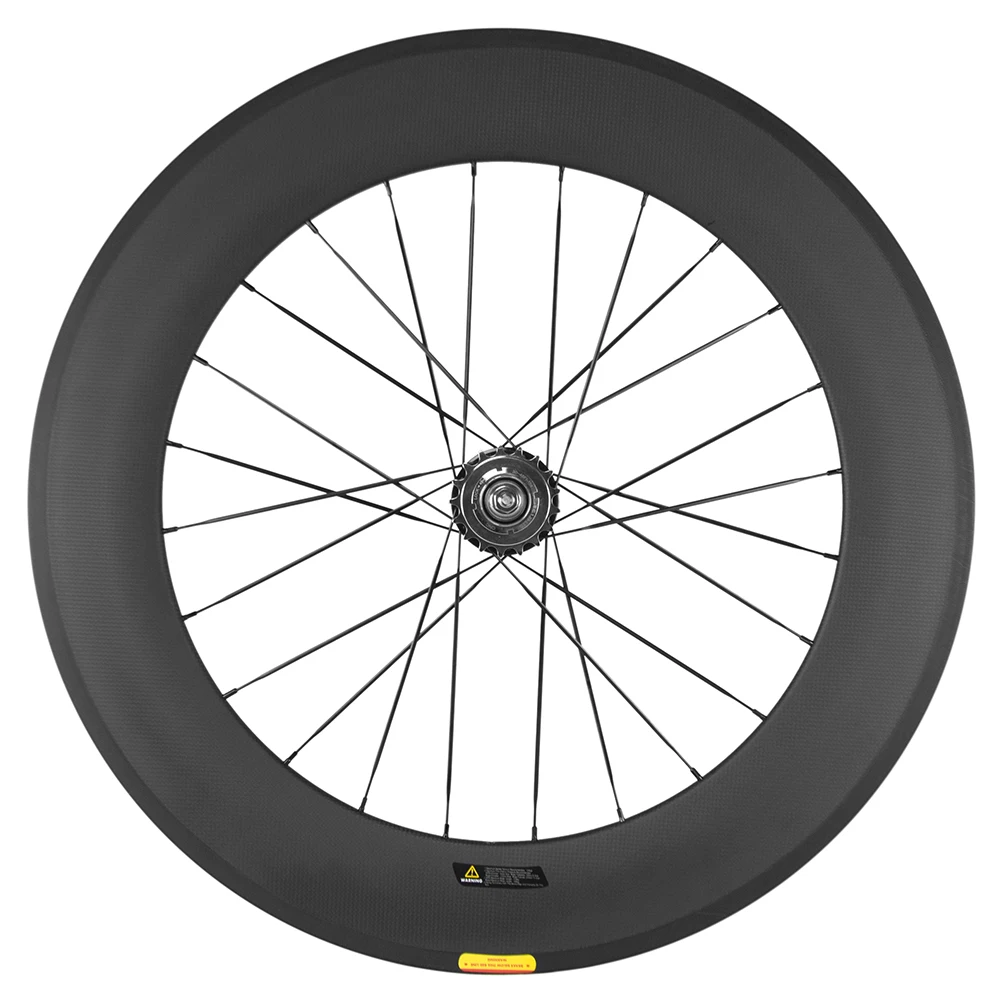 700C Fixed Gear Carbon wheelset Front tri spoke + Rear 88mm Track Wheels Clincher Bicycle Wheel or Wheelset for option