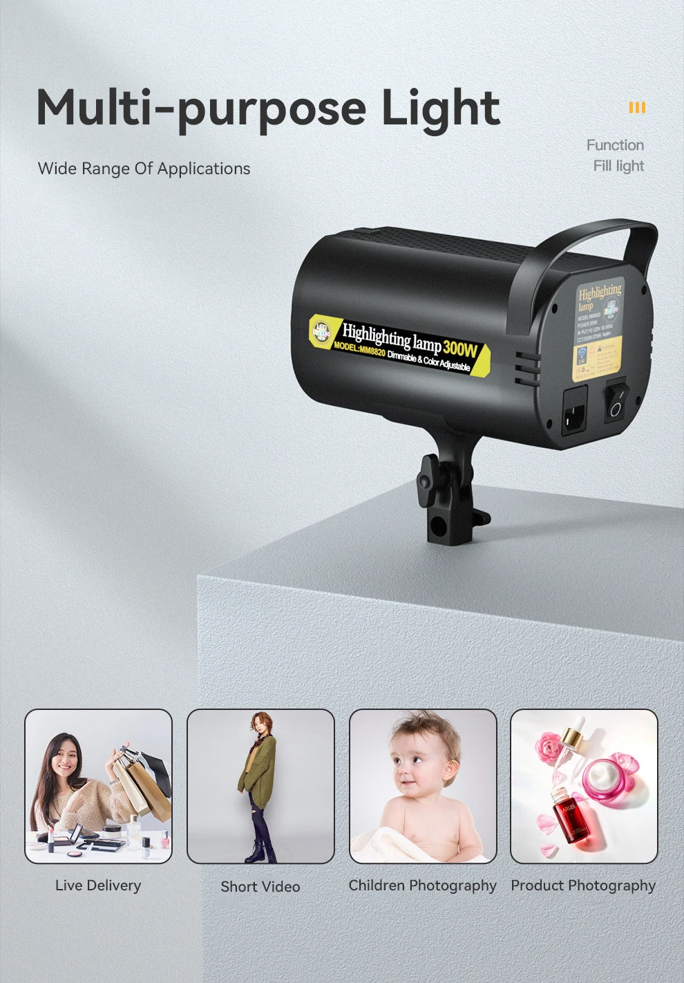 LED-Video licht Fotografie Lampe 3200 w 5700-k Helligkeit dimmbare Beleuchtung für Studio-Video aufnahmen Porträt Live-Streaming – Detail 7
