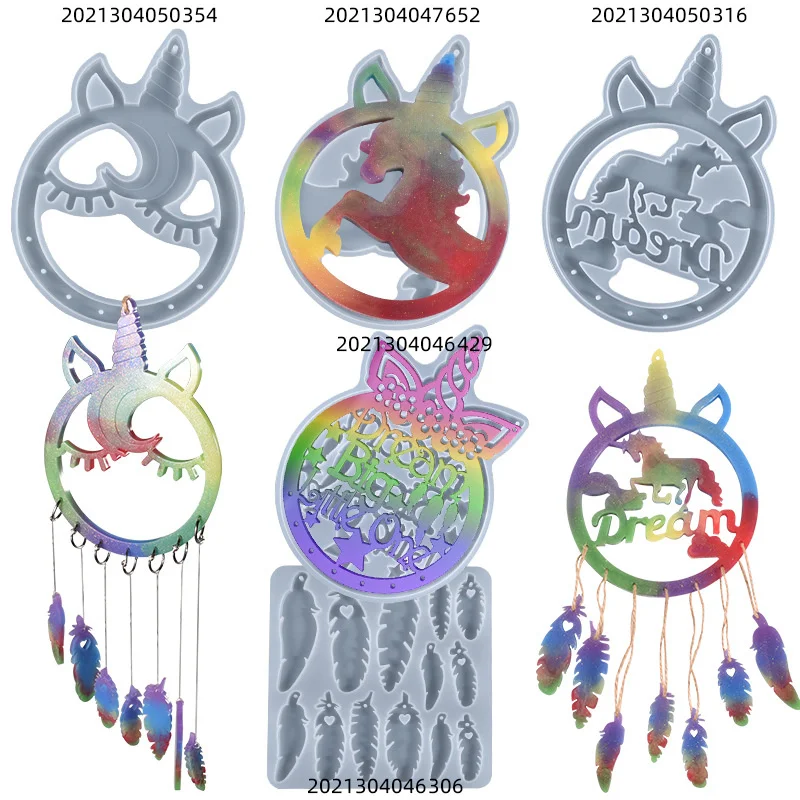 

Силиконовая форма в форме единорога, украшения, подвески, ветряные колокольчики, цепи для свитеров, художественные украшения, аксессуары